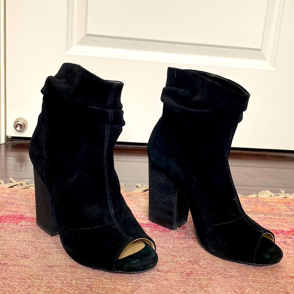 Peep toe booties